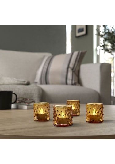 Tealight Mumluk, Koyu Sarı, 6 Cm beyaz