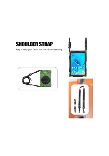 Butu Lenovo Uyumlu Tab M8 8" Tb-8505f/8505x El Bandı Ve 360 Dönebilen Pc + Silikon Kickstand Tablet Kılıfı