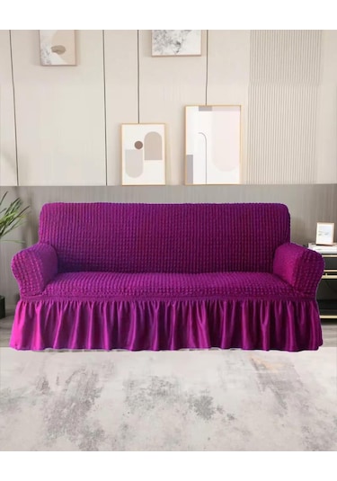 StarMall  Bürümcük Koltuk Örtüsü Kanepe Örtüsü 3lü Bir Adet Mor