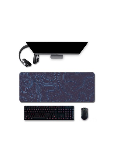 Reedark Profesyonel Oyuncu Mouse Padı 80x30cm Beyaz Desenli 3mm Kalınlıkli Dayanıklı Ofis Ve Oyun Masası Kilifi Diğer