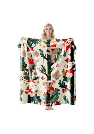 Noel Fral Küçük Battaniye Festival Atmosferi Pratik Kullanım-mt-flr-211 150 200 Yeşil