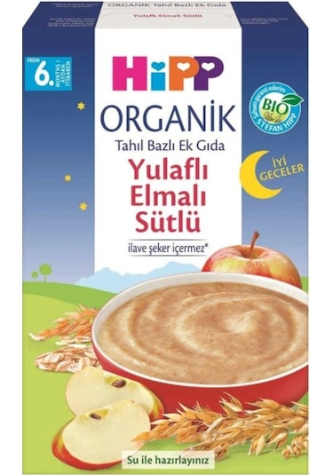 Hipp İyi Geceler Organik Yulaflı Elmalı Sütlü 6+ Ay Kaşık Maması 250 G