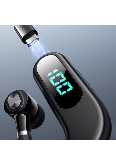 V13 Tek Kulak Kablosuz Bluetooth 5.2 Dijital Ekranlı Kulaklık