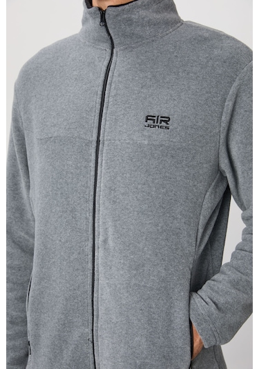 Tommy Life Hardy Gri Melanj Standart Kalıp Polar Erkek Sweatshirt - 88299 GRİ MELANJ