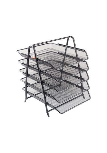 Bigpoint Evrak Rafı Metal 5 Li Bp415-95 Siyah Katlı Beşli