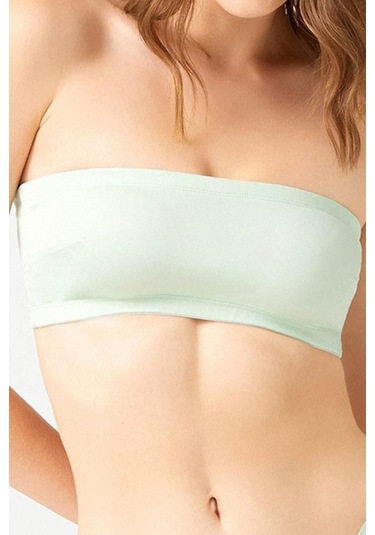Straplez Crop Top Büstiyer Mint Yeşili Mint Yeşili