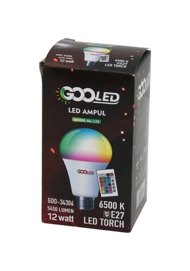 12w Kumandalı Rgb Renkli Led Ampul E27 5450 Lumen 6500k 15000 Saat Ömür