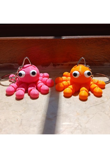 3dfuryam Hareketli Ahtapot Anahtarlık