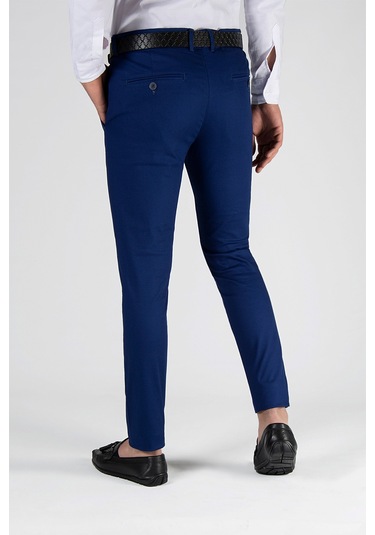 Mavi Slim Fit Pamuklu İtalyan Kesim Pantolon Mavi