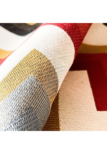 Alesta Home 6'lı Zigzag Desenli Kumaş Amerikan Servis 50 x 35 CM Kırmızı