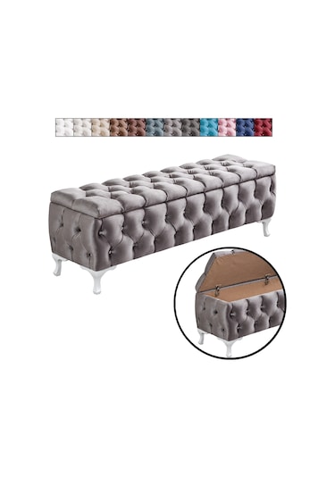 Setaymobilya Yatak Ucu Pufu, Cappy Bench, Sandıklı Ayakucu Pufu - 12 Renk