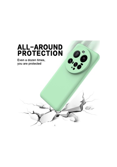 Xiaomi 15 Ultra Düz Renkli Sıvı Silikon Damlamaz Tam Kapsama Telefon Kılıfı Yeşil