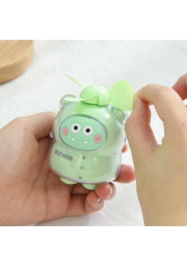 Aurora Karikatür Sevimli El Tipi Mini Fan Usb Şarjocuk Taşın Değil Fan Mavi