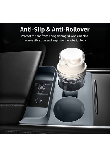 Monyee Tesla Model 3/y İçin Silikon Bardak Tutucu Takımı - Depolama Özelliği İle Pembe Araç İç Dekorasyon Aksesuarı