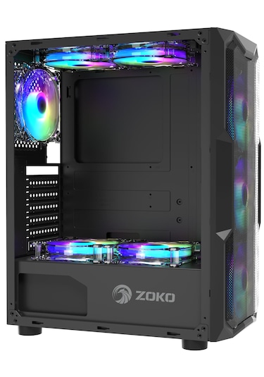 Zoko Aquarius 4x12 CM Argb Fan Mesh Panel Temperli ATX Bilgisayar Kasası
