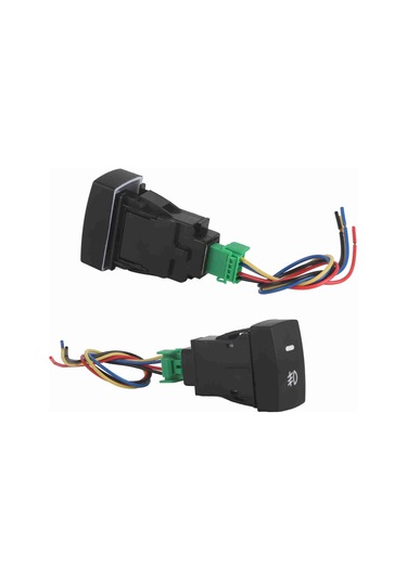 Springsun Honda Civic Accord Cr-v Fıt İçin Yeşil Işıklu 5 Pinli Kabloyu Dahil Edilmiş Dayanıklı Plastik Faro Anahtarı