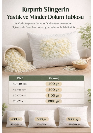 5 Kg Kırpıntı Sünger Yatak Ve Yastık Dolum Maddesi