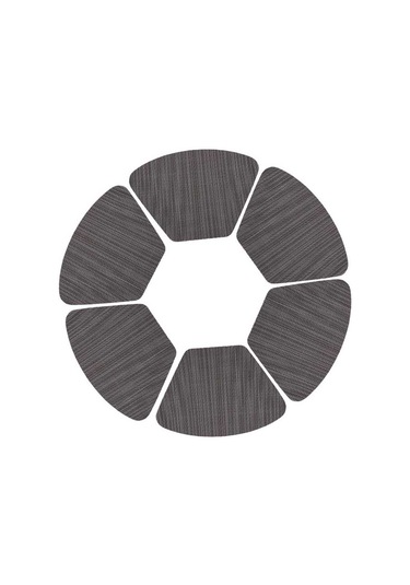 6x Yuvarlak Servis Altlığı Bardak Altlığı Çok Renkli Kaygan Olmayan Masa Pedi Koyu Gri