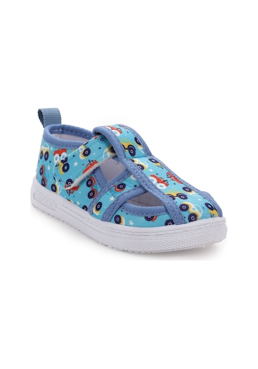 Sanbe 401 V 014 Cırtlı Erkek Bebek Keten Sandalet Mavi