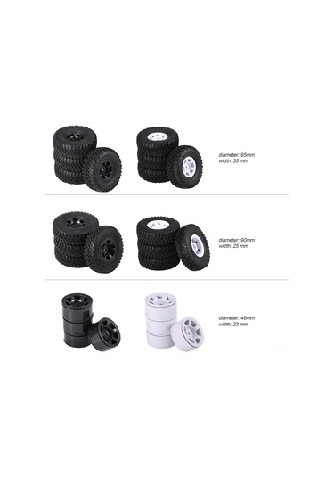 Kosona Ax-415wh 1/10 Rc Araç Plastik Jant Seti - 4 Parça, 46x23mm, Beyaz, Tf2 Cc01 Cc02 Lc70 Lc80 D90 Uyumlu