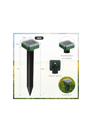 Qianfan 4 Adet Köstebek Kovucu, Tarla Faresi Kovucu, Çim