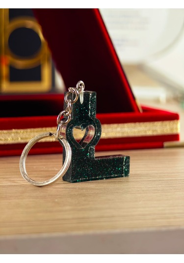 Harfli Anahtarlık Epoksi Kişiye Özel Yapım El Yapımı Harf Anahtarlık Kalp Model Özel Tasarım Hediyelik Ürün Kalp Desenli Simli Anahtarlık Bakır