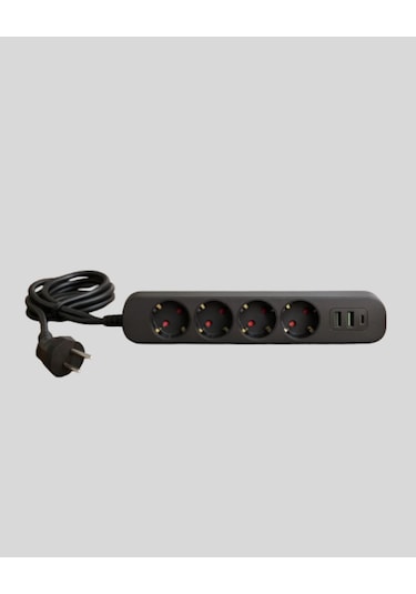 4 Priz 2 Usb 1 Type-c Akım Korumalı Çoklu Priz Led Anahtarlı Diğer