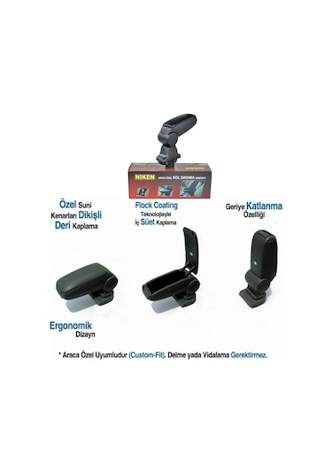 Niken Opel Corsa D 2007-2014 Kol Dayama Siyah