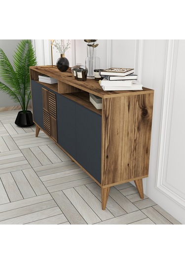 Milan 160cm Konsol - Ceviz / Antrasit