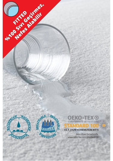 Eco Comfort Su Sıvı Geçirmez Yatak Koruyucu Alez (Fitted) 90x190 Beyaz