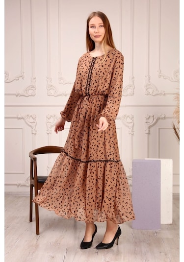 Aymeravm - Desenli Büyük Beden Kadın Elbise - Çuha0607Ga