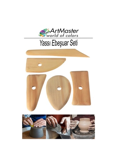 Yassı Ebeşuar Seti 5 Li 1 Paket Şekillendirme Aleti Ahşap Kil Seramik Çömlek Heykel Kazıyıcı Modelleme Şekillendirici