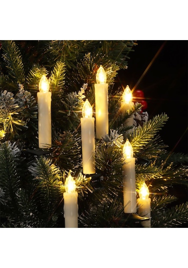 10 Tuşlu Uzaktan Kumandalı Mum Işığı Dekorasyonu-siyah