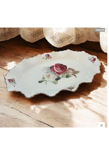 Roykıng Rose Oval Sunum Tabak 33 Cm Krem