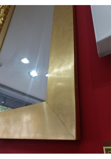 Büyük 124X64Cm Altın Yaldız Salon Antre Komodin Etajer Boy Aynası Altın