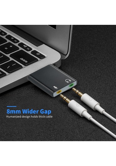Suofeng Altın Usb 2.0 Dış Ses Kartı - 3.5mm Kulaklık Ve Mikrofon Dönüştürücü, Usb Portlu Cihazlar İçin, Sürücü Gerektirmez, Bilgisayar Ve Laptop Uyumlu