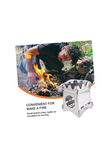 Toddmomy Katlanır Soba Taşınabilir Yakıt Brülörü Yanan Kamp Beyaz Altın - Gümüş