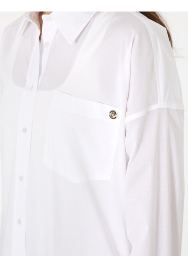 Pierre Cardin Kadın Beyaz Gömlek Desenli 50313596-vr013 Beyaz