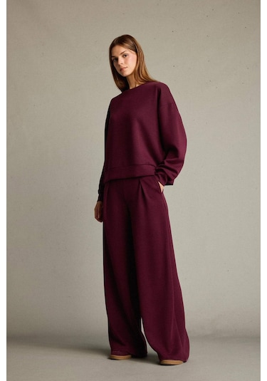 Defacto Regular Fit Normal Bel Düz Paça Modal Pantolon G2911ax25aubr115 Bordo