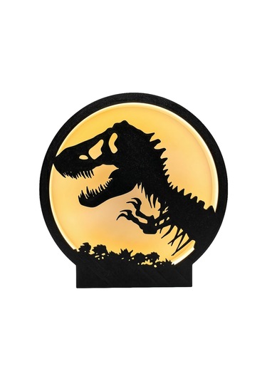 Fibrika Store Prehistorik Siluet Aydınlatma - Modern Dekoratif Gece Lambası Siyah