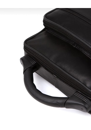 Newish Polo Hakiki Deri Plastik Saplı Postacı El Omuz Çantası Dik Büyük-kasasız Siyah - Siyah