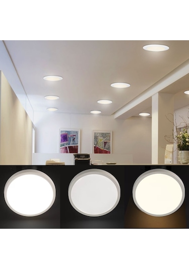 Maxled 18W Yuvarlak Sıva Üstü Led Panel 3000K Günışığı Beyaz