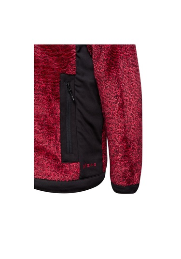 2as San Diago Erkek Tam Fermuarlı Çizgili Polar Kırmızı