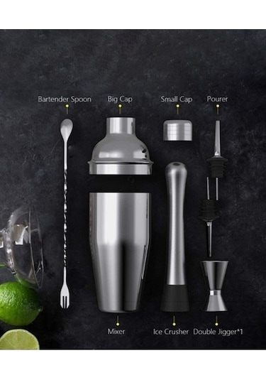 Novahub 6 Parça Kokteyl Seti 750ml Avantajlı Shaker Paketi, Ekstra Kapasiteli