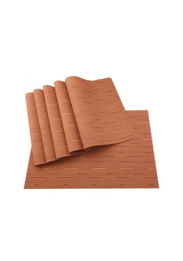 Turuncu Jankng 6 Adet Siyah Yıkanabilir Masa Paspasları Vinil Pvc İçecek Yerleştirme Kaymaz Yalıtım Placemat Yemek Odası Dekor Masa Paspasları Turuncu