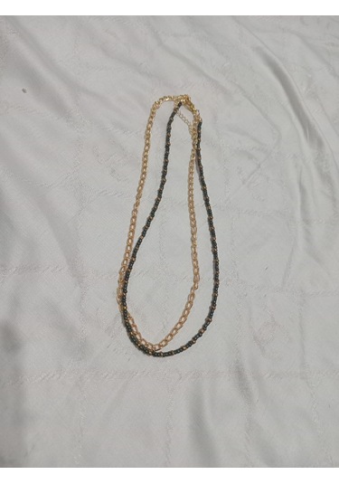 Modern Çift Kolye Koyu Yeşil