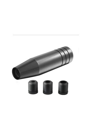 Ranyeek Alüminyum Manuel Vites Topu - 13cm Evrensel Araçlar İçin - 8/10/12mm Adaptörler - Siyah Siyah