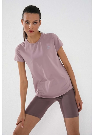 Gül Kurusu Basic Kısa Kol Standart Kalıp O Yaka Kadın T-shirt - 97144 Gül Kurusu