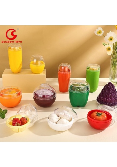 Kangvka Meyve Ve Sebze Saklama Kapları Seti, Taşınabilir Plastik Gıda Saklama Kapları, Şeffaf Kapaklı Siyah