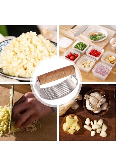 Wondernest Sarımsak Sarımsak Rocker, Rocker Paslanmaz Jialan Çelik Basın Ax Gümüş